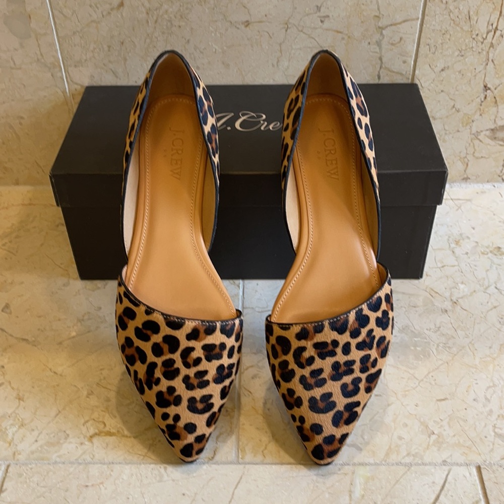 J. Crew leopard calf hair flats